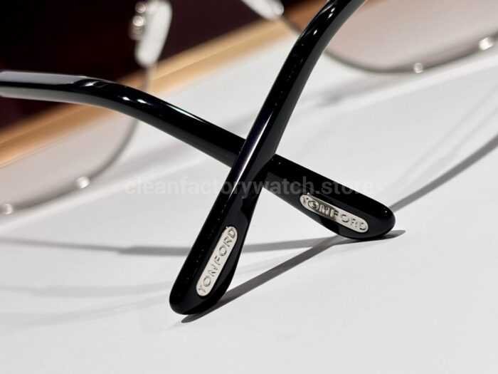 Tom Ford TF557 Aviator Sunglasses | Silver Frame & Blue Lenses - Image 4