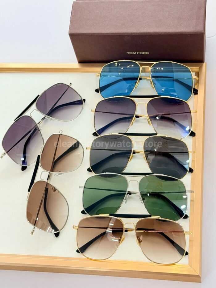Tom Ford TF557 Aviator Sunglasses | Silver Frame & Brown Gradient Lenses - Image 6