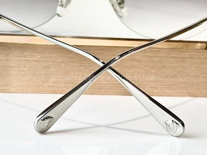 Versace VE2191 Round Sunglasses | Silver-Tone Frame with Grey Gradient Lenses - Image 10