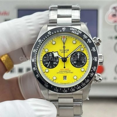3C Factory Tudor Black Bay Chrono M79310N-0001 yellow dial steel chronograph watch