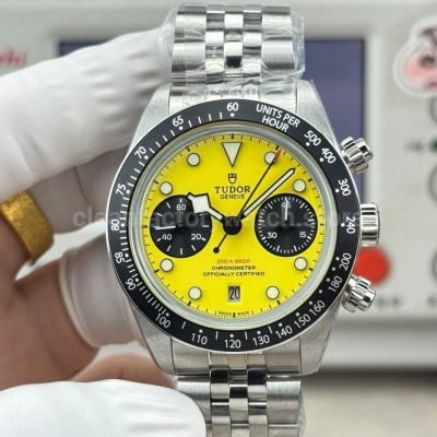 3C Factory Tudor Black Bay Chrono M79310N-0001 yellow dial Jubilee-style bracelet
