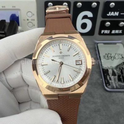 8F Factory Vacheron Constantin Overseas 4500v000R B127 41mm Full Rose Gold Silver Dial (3)