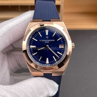 8F Factory Vacheron Constantin Overseas 4520V210R B705 41mm Rode Gold Rubber Strap Blue Dial (1)