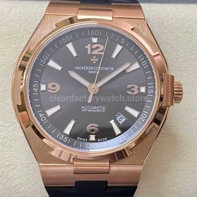 8F Factory Vacheron Constantin Overseas 47040000R 9666 42mm Rubber Strap Arabic Numerals Brown Dial (7)