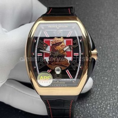 ABF Factory Franck Muller Vanguard Zvonimir V45 44mm Rose Gold Diamond Rubber Strap Black Dial (7)
