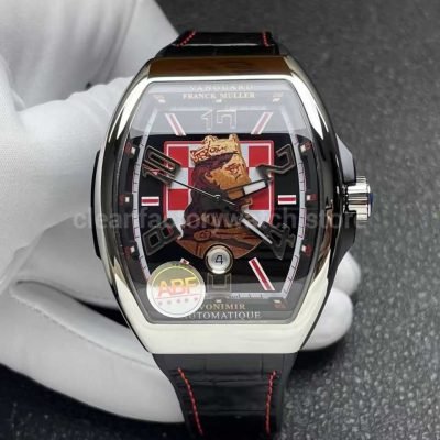 ABF Factory Franck Muller Vanguard Zvonimir V45 44mm Steel Leather Strap Black Dial (8)