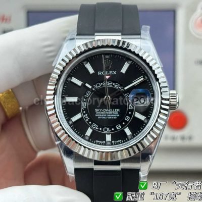 B Factory Rolex Sky-Dweller 336235-0003 rose gold Oysterflex white dial