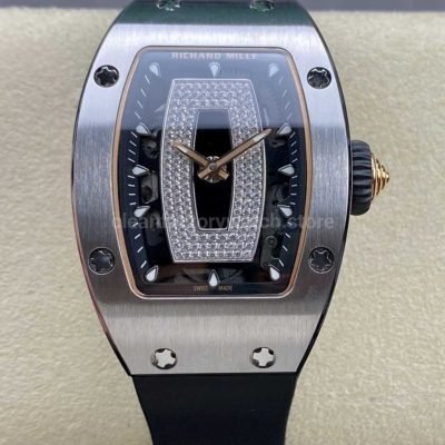 BBA Factory Richard Mille RM 07 31.4mm Steel Black Rubber Strap Skeletonized Black Dial (6)