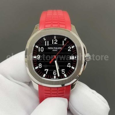 BBF Factory Patek Philippe Aquanaut 5167A 012 40mm Red Rubber Strap Arabic Numerals Black Dial (3)