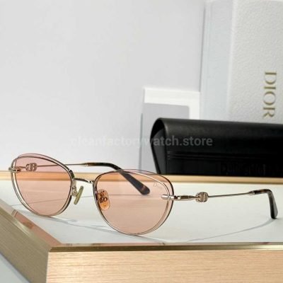 Dior Petit CD B1U Cat Eye Sunglasses Rose Gold Frame With Light Pink Lenses (3)