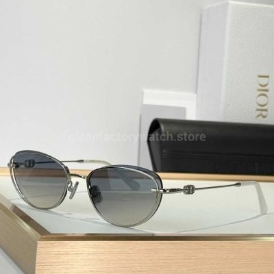 Dior Petit CD B1U Cat Eye Sunglasses Silver Frame With Grey Gradient Lenses (3)