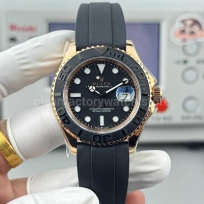 FH Factory Counterweight Rolex Yacht Master 126655 0002 40mm Rose Gold Oysterflex Black Dial (1)