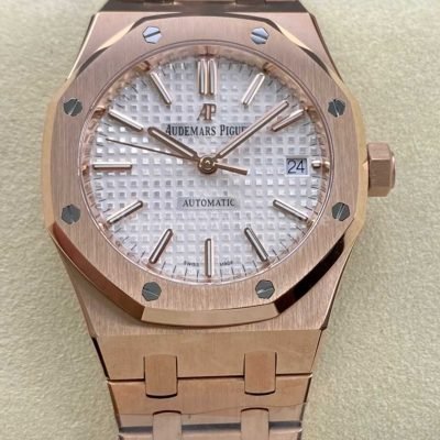 IPF Factory Audemars Piguet Royal Oak 15450OR rose gold silver dial replica watch