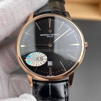 MKS Factory Vacheron Constantin Patrimony 85180000R 9166 40mm Rose Gold Leather Strap Black Dial (1)