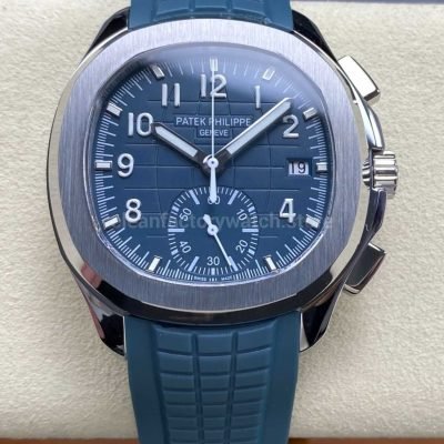 MMA Factory Patek Philippe Aquanaut 5968G 001 42.2mm White Gold Blue Rubber Strap Blue Dial (8)