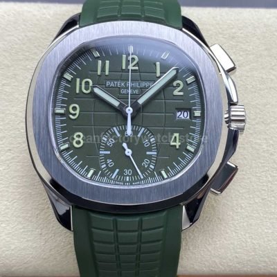 MMA Factory Patek Philippe Aquanaut 5968G 010 42.2mm White Gold Green Rubber Strap Green Dial (11)
