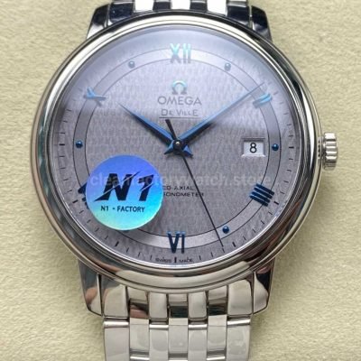 N1 Factory Omega De Ville Co Axial 424.10.40.20.06.002 39.5mm Full Steel Roman Number Grey Dial (1)