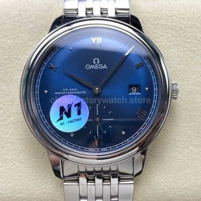 N1 Factory Omega De Ville Prestige 434.10.41.20.03.001 41mm Full Steel Roman Numerals Blue Dial (5)
