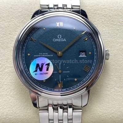 N1 Factory Omega De Ville Prestige 434.10.41.20.10.001 41mm Full Steel Roman Numerals Green Dial (7)
