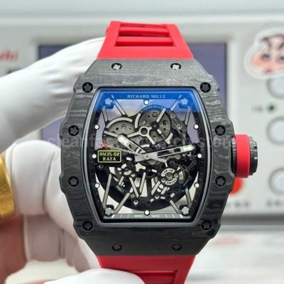 Richard Mille RM 35-02 black carbon fiber black rubber strap replica watch