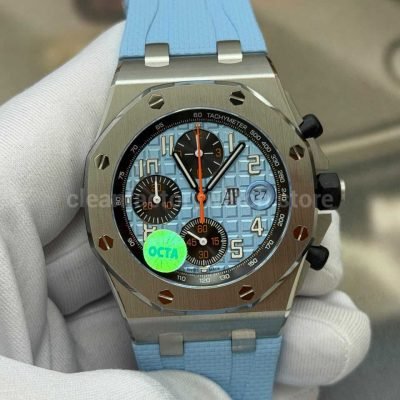 OCTA Factory Audemars Piguet Royal Oak Offshore Chronograph 26238ST.OO.A340CA.01 42mm Steel Blue Rubber Strap Arabic Numerals Blue Dial (8)