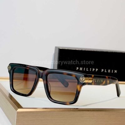 Philipp Plein SPP181M Square Sunglasses Tortoiseshell Frame With Brown Gradient Lenses (1)