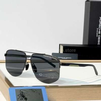 Porsche Design P8943 Aviator Polarized Sunglasses Gunmetal Frame, Double Bridge & Dark Grey Lenses (1)