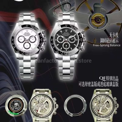QF Factory Rolex Daytona Panda 126500LN 0001 40mm Free Sprung Full 904L White Dial (1)