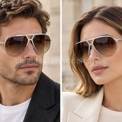 Tom Ford TF1060 Oversized Aviator Sunglasses Silver Frame & Grey Purple Gradient Lenses (3)