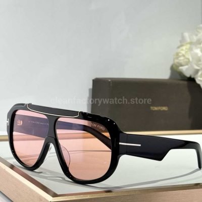 Tom Ford TF1093 RELLEN Oversized Aviator Sunglasses Black Frame & Pink Lenses (6)