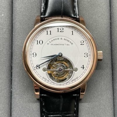 Tourbillon A. Lange & Söhne 1815 730.032 42mm Rose Gold Leather Strap Arabic Numerals Silver Dial (2)