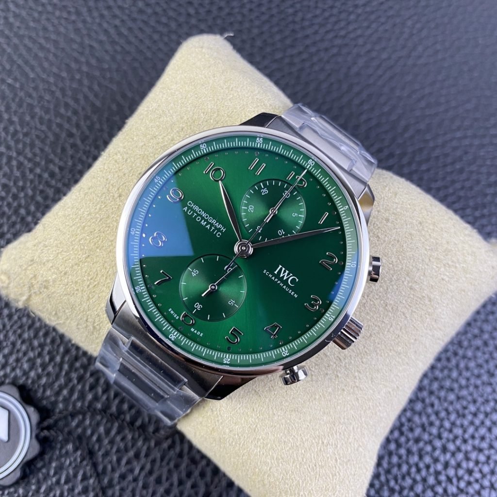 Z Factory Replica IWC Portuguese Chrono IW3716 Green Dial with Steel Bracelet – Susan Reviews on Replica Watches 4 c6714e1d62b846ce957f0513c1a93b8c Super Clone Watch,Clean Factory Watch